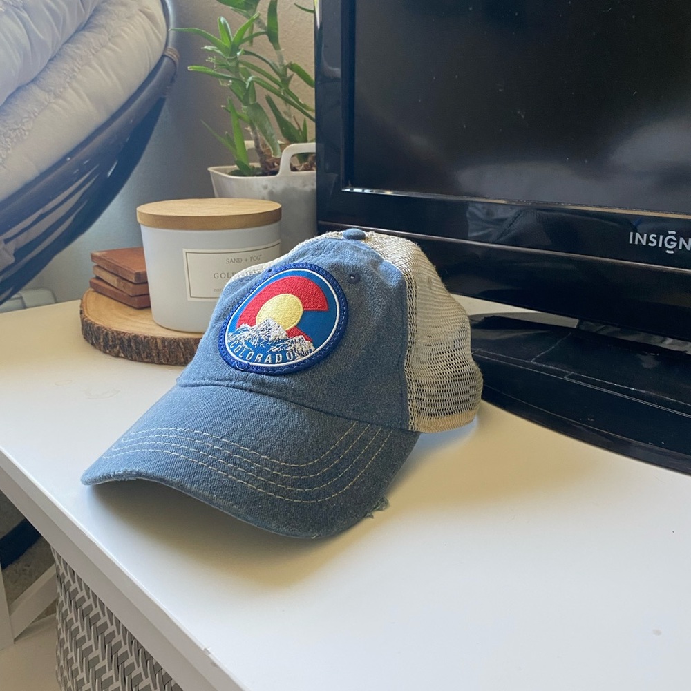 Colorado Patch Trucker Hat - Blue & Tan